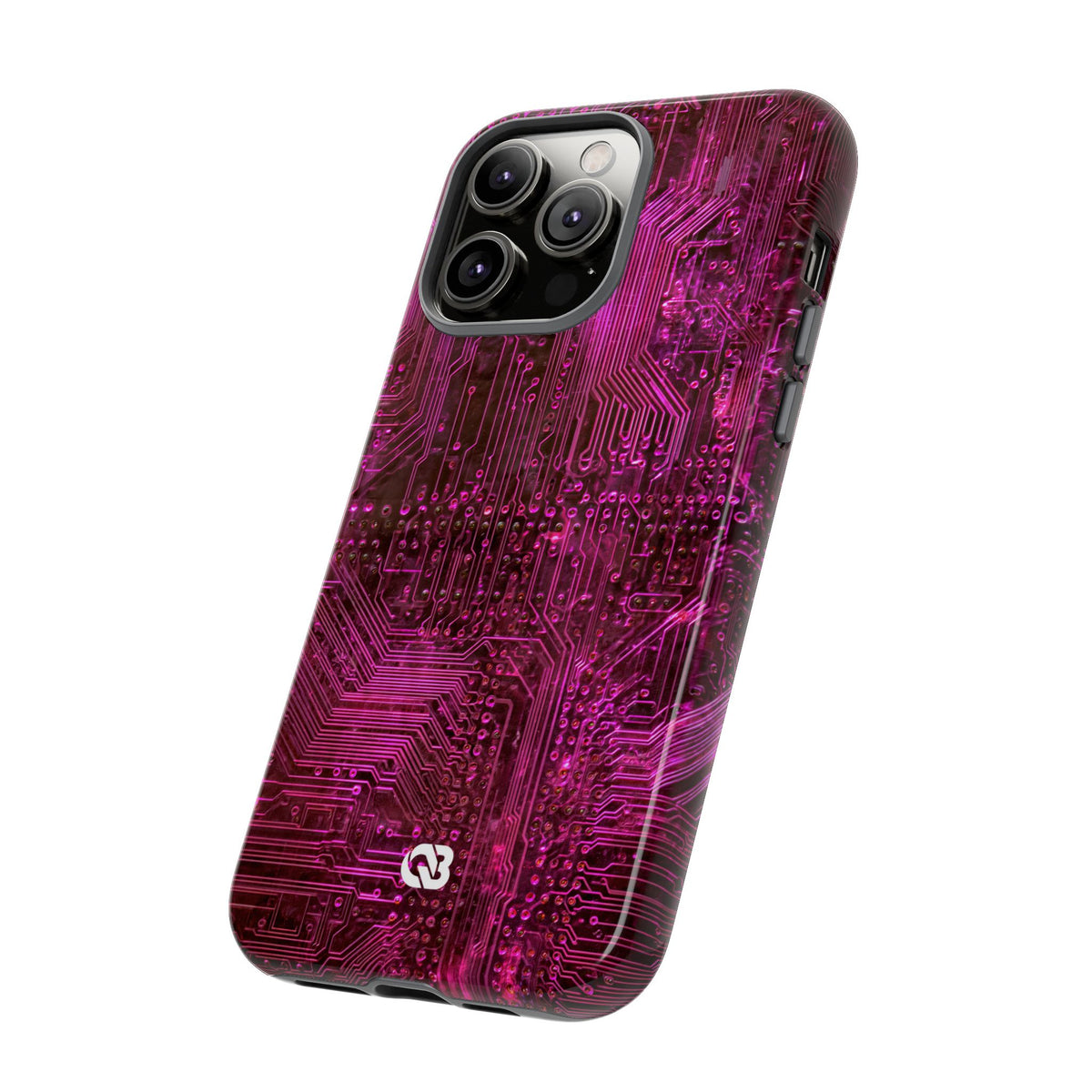 Magenta Circuit Trace · Tough Phone Case for iPhone · Pink