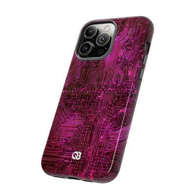 Magenta Circuit Trace · Tough Phone Case for iPhone · Pink