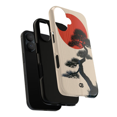 Beige Tough Phone Case for iPhone - Kyoto Crimson Pine