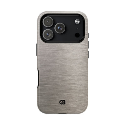 Grey Tough 2.0 Magsafe Phone Case for iPhone - Brushed Nickel Linen