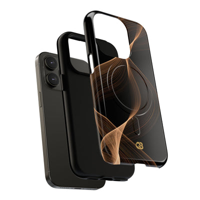 Brown Tough 2.0 Magsafe Phone Case for iPhone - Copper Silk Wave
