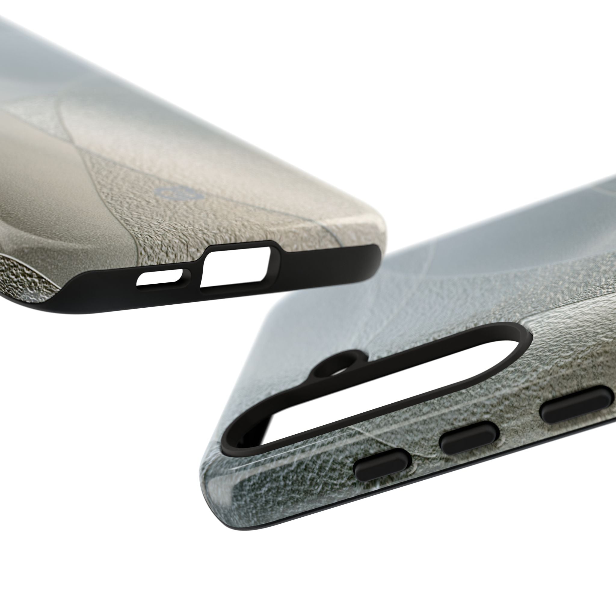 Silver Tough Phone Case for Samsung - Frosted Silver Mosaic