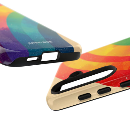 Texturerat regnbågsbåge Samsung S24 Skal - Tough