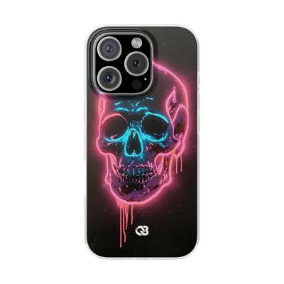Neon Drip Skull · Lite Phone Case for iPhone ·  Black