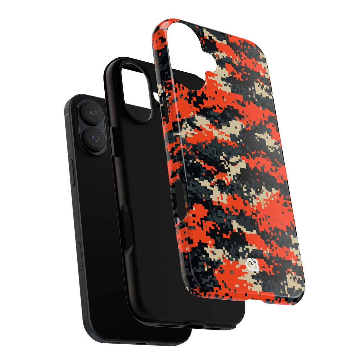 Signal Pixel Camo · Tough Phone Case for iPhone · Orange