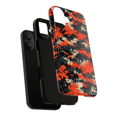 Signal Pixel Camo · Tough Phone Case for iPhone · Orange