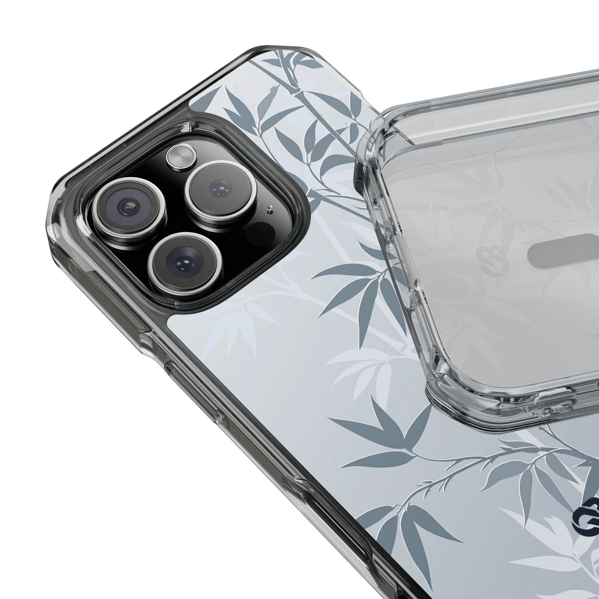 Misty Bamboo Grove · Clear Impact Magnetic Phone Case for iPhone ·  Blue
