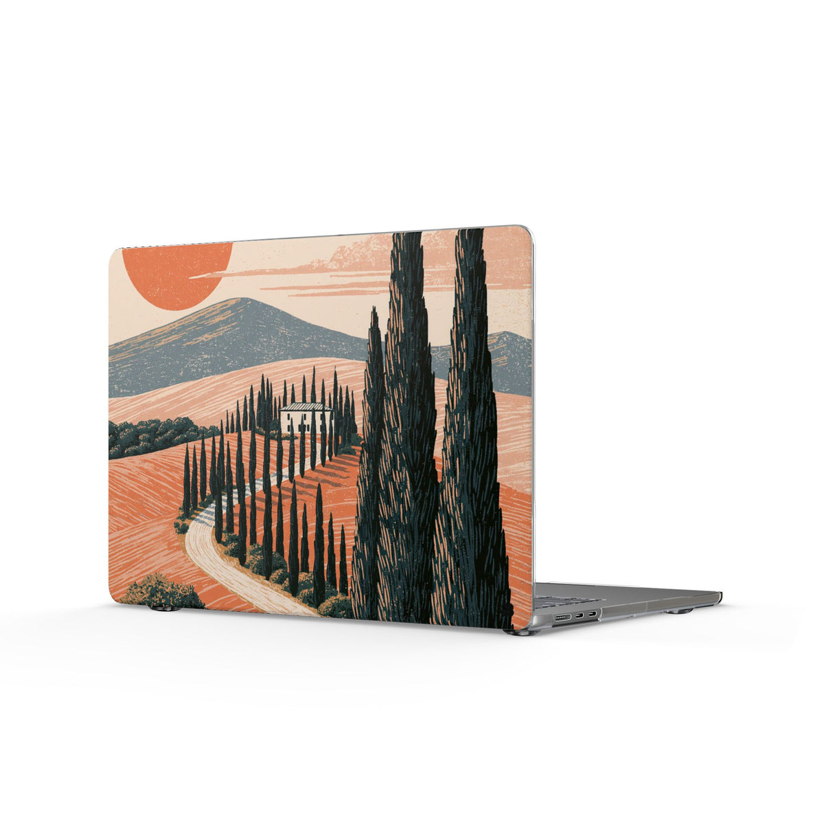 Tuscan Cypress Horizon · Clear Hard Case for MacBook · Orange