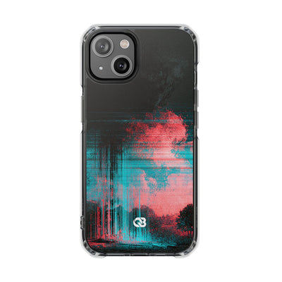 Digital Signal Drift · Clear Impact Magnetic Phone Case for iPhone · Black