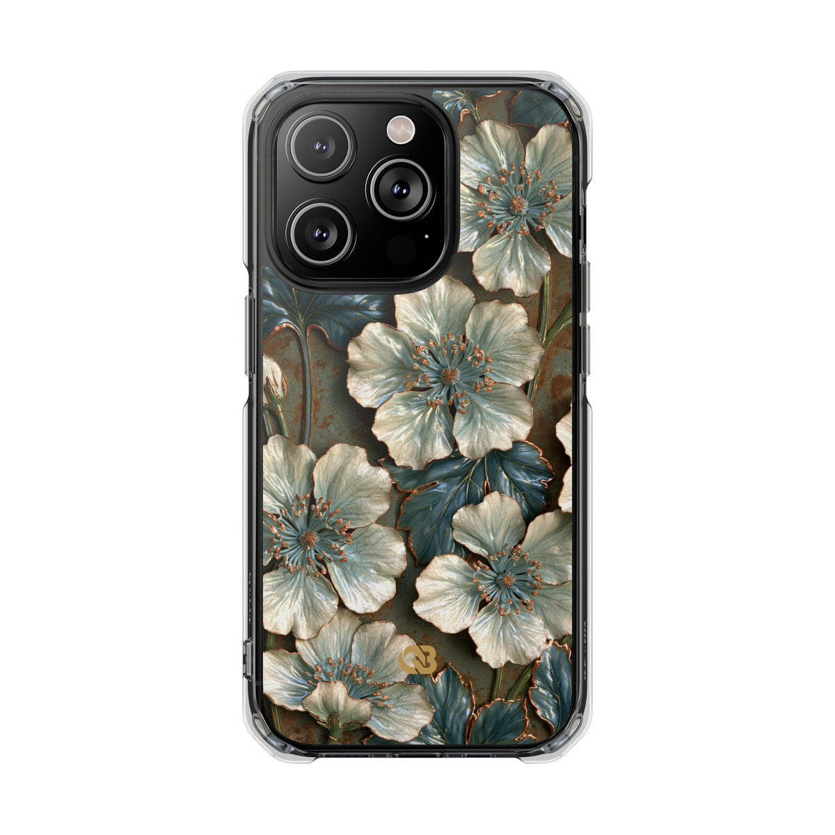 Gilded Blossom Reverie · Clear Impact Magnetic Phone Case for iPhone · Teal