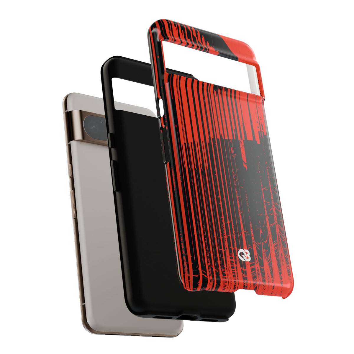 Red Tough Phone Case for Google Pixel - Crimson Brutalist Distortion