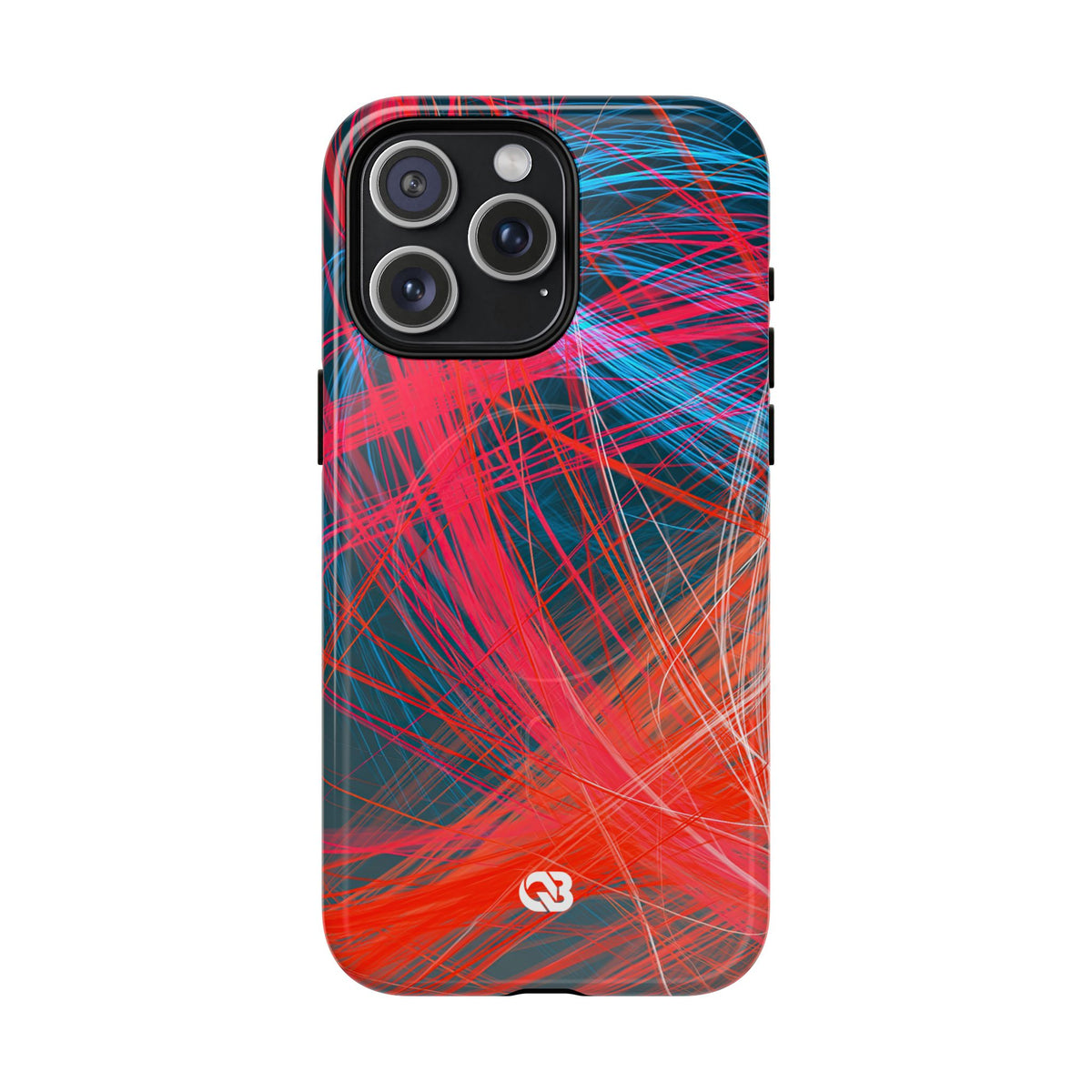 Neon Fiber Stream · Tough 2.0 Magnetic Phone Case for iPhone · Red