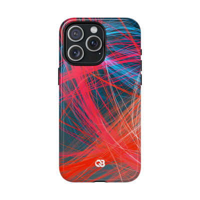 Neon Fiber Stream · Tough 2.0 Magnetic Phone Case for iPhone · Red