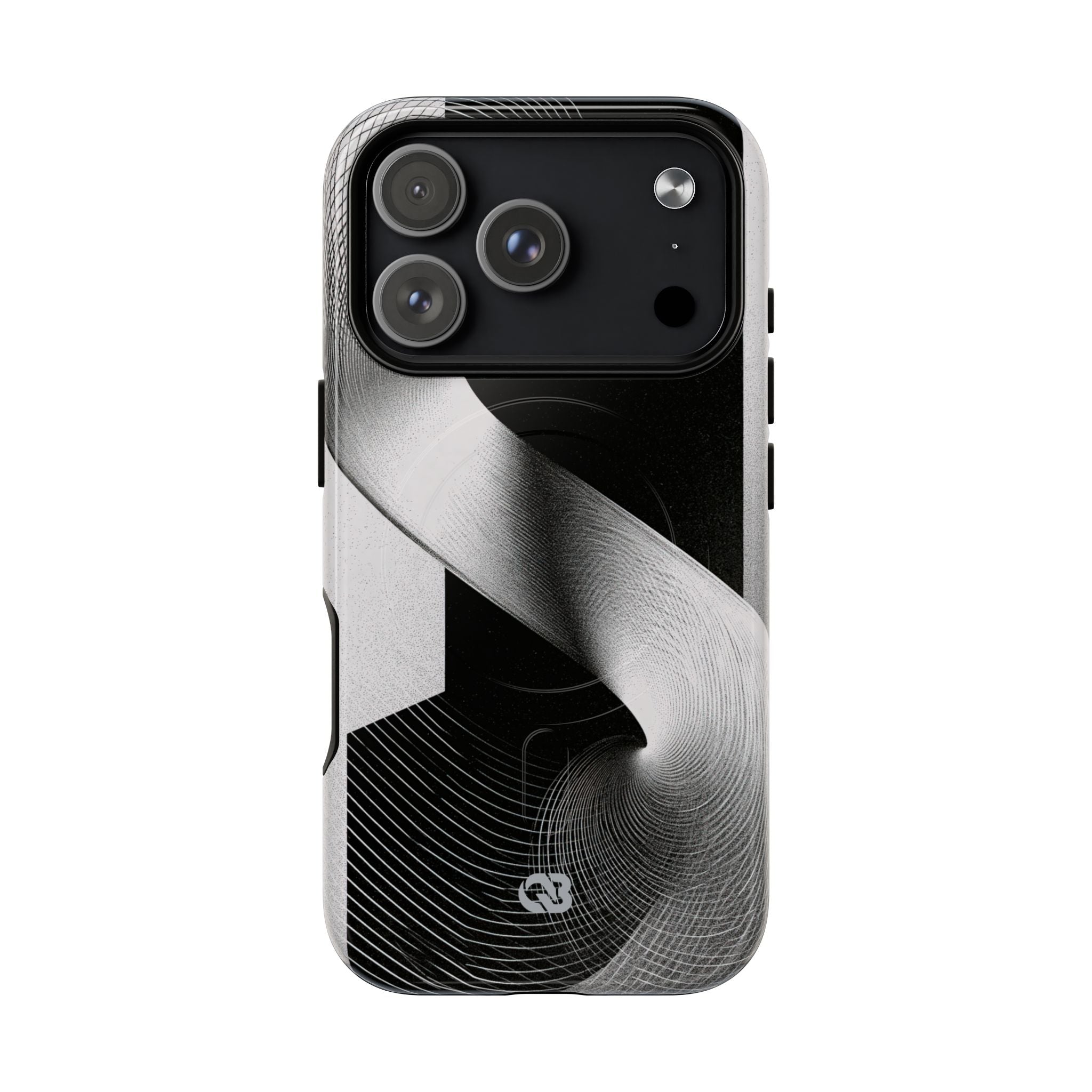 Grey Tough 2.0 Magsafe Phone Case for iPhone - Obsidian Moiré Wave