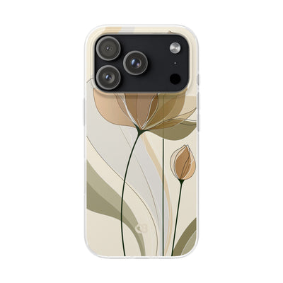 Beige Lite Phone Case for iPhone - Muted Ochre Petals