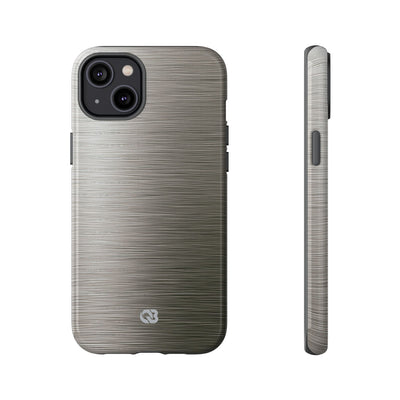 Grey Tough Phone Case for iPhone - Brushed Industrial Steel