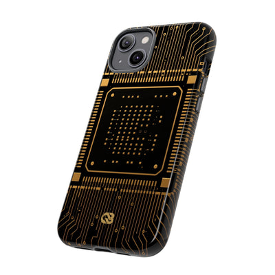 Gold Tough Phone Case for iPhone - Cyber Gold Processor