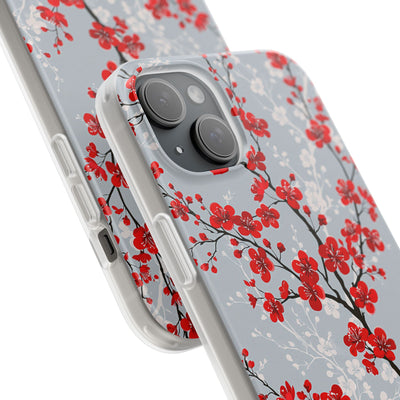 Grey Lite Phone Case for iPhone - Crimson Sakura Slate