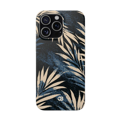 Blue Lite Phone Case for iPhone - Midnight Indigo Palm
