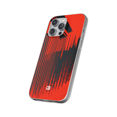 Red Lite Phone Case for iPhone - Crimson Brutalist Distortion