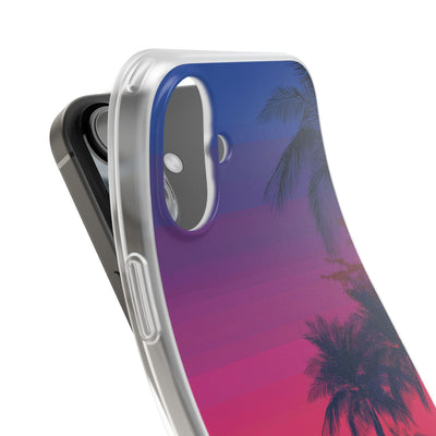 Neon Horizon Palms · Soft Capa para iPhone