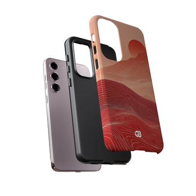 Red Tough Phone Case for Samsung - Crimson Ridge Lines