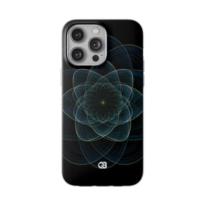 Blue Lite Phone Case for iPhone - Celestial Wireframe Bloom