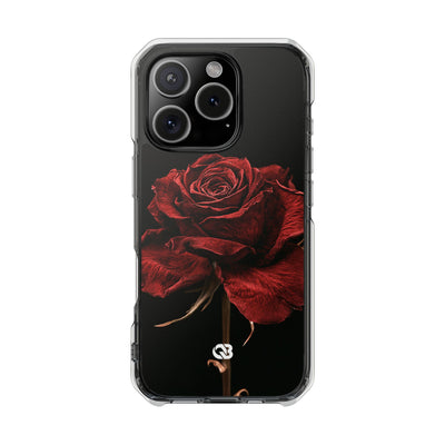 Crimson Noir Rose · Clear Impact Magnetic Phone Case for iPhone ·  Black