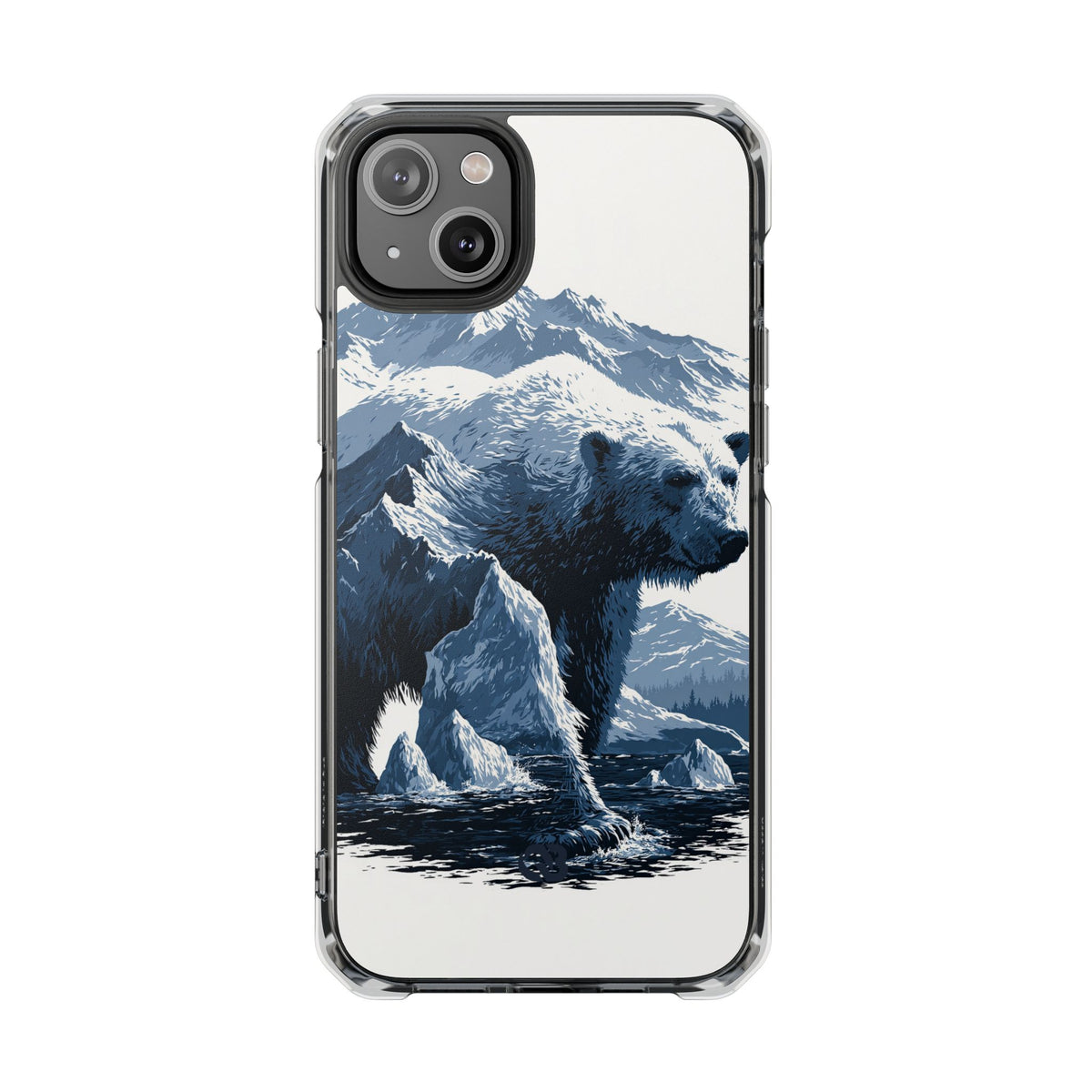 Fjord Summit Bear · Clear Impact Magnetic Phone Case for iPhone · Blue