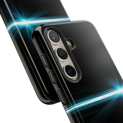 Blue Tough Phone Case for Samsung - Electric Cyan Ray
