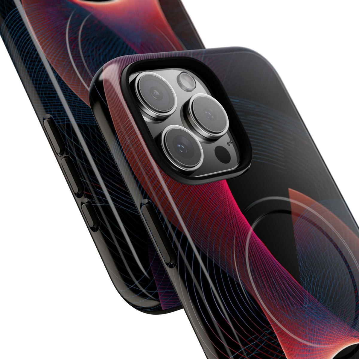 Black Tough 2.0 Magsafe Phone Case for iPhone - Cobalt Crimson Flux