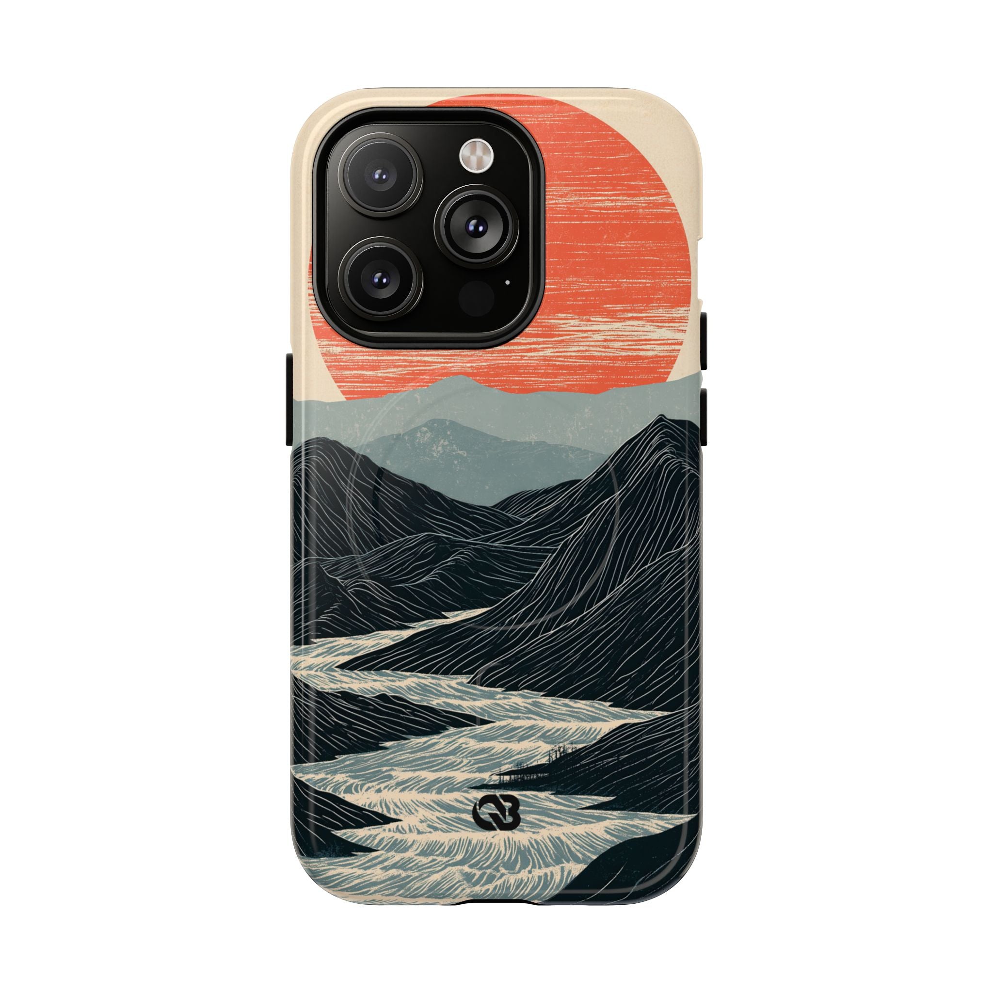 Beige Tough 2.0 Magsafe Phone Case for iPhone - Crimson Ridge Flow