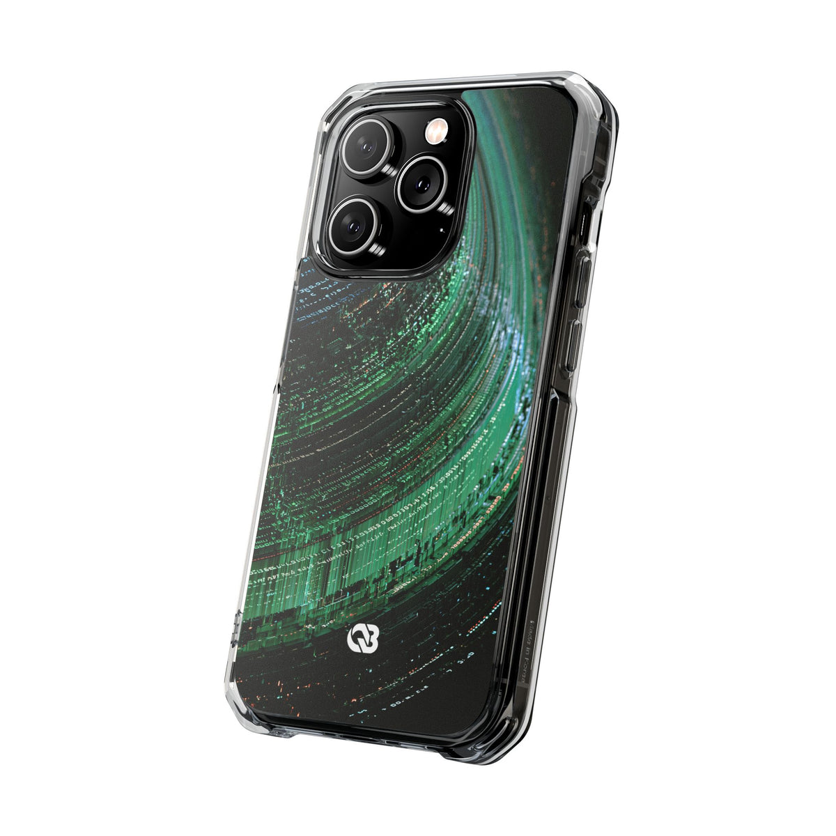 Orbital Data Stream · Clear Impact Magnetic Phone Case for iPhone · Green