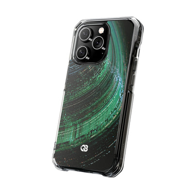 Orbital Data Stream · Clear Impact Magnetic Phone Case for iPhone · Green