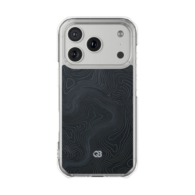 Black Impact MagSafe Phone Case for iPhone - Obsidian Ridge Topo