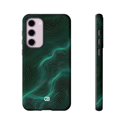 Teal Tough Phone Case for Samsung - Neon Jade Contour