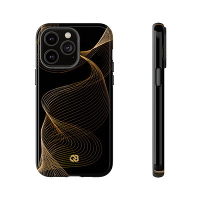Golden Contour Flow · Tough Phone Case for iPhone · Black