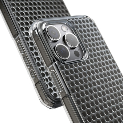 Silver Impact MagSafe Phone Case for iPhone - Brutalist Steel Mesh