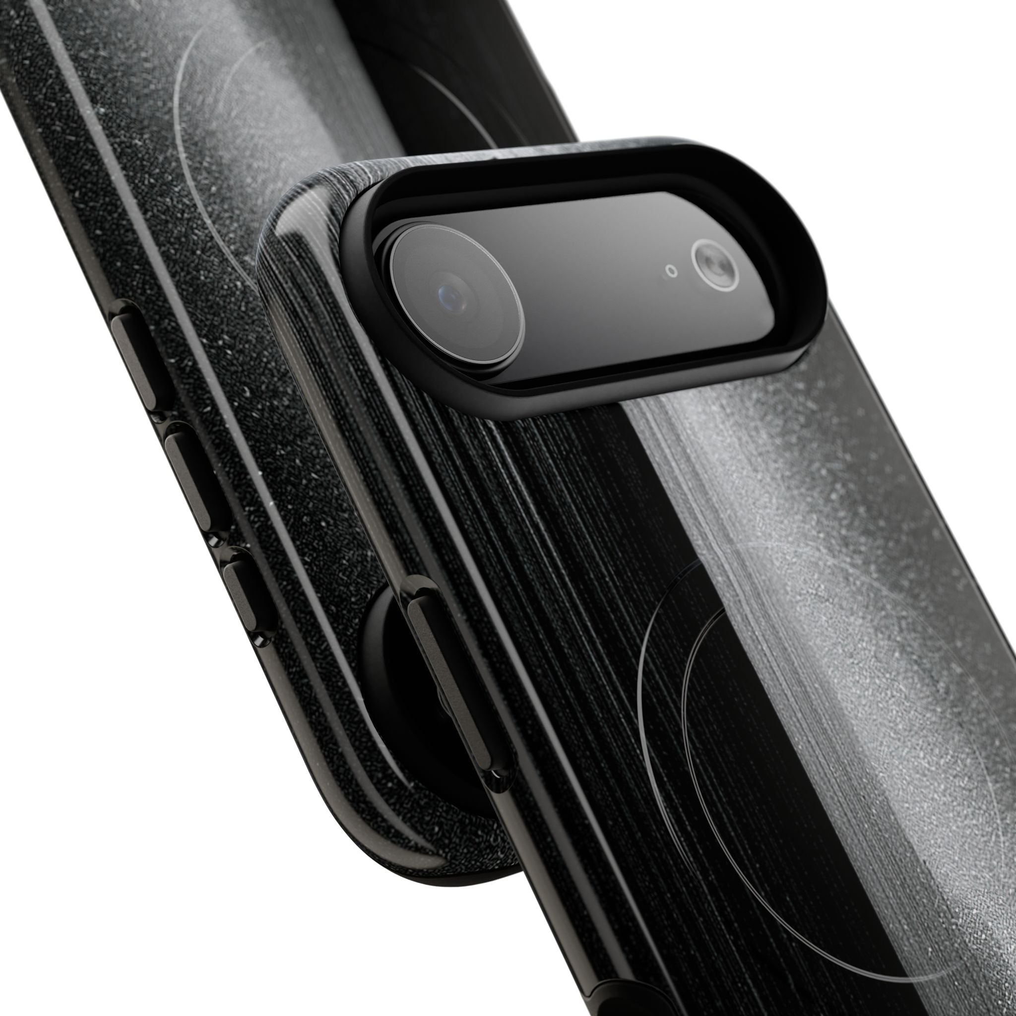 Black Tough 2.0 Magsafe Phone Case for iPhone - Brutalist Pixel Monolith