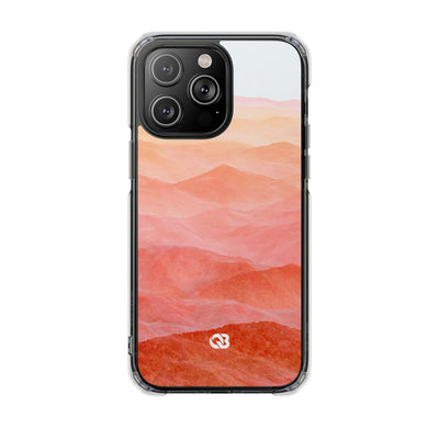 Alpenglow Ridge Vista · Clear Impact Magnetic Phone Case for iPhone · Orange