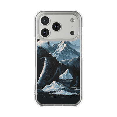 Nordic Arctic Bear · Clear Impact Magnetic Phone Case for iPhone · Black