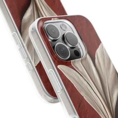 Carved Ivory Plume · Lite Phone Case for iPhone ·  Red