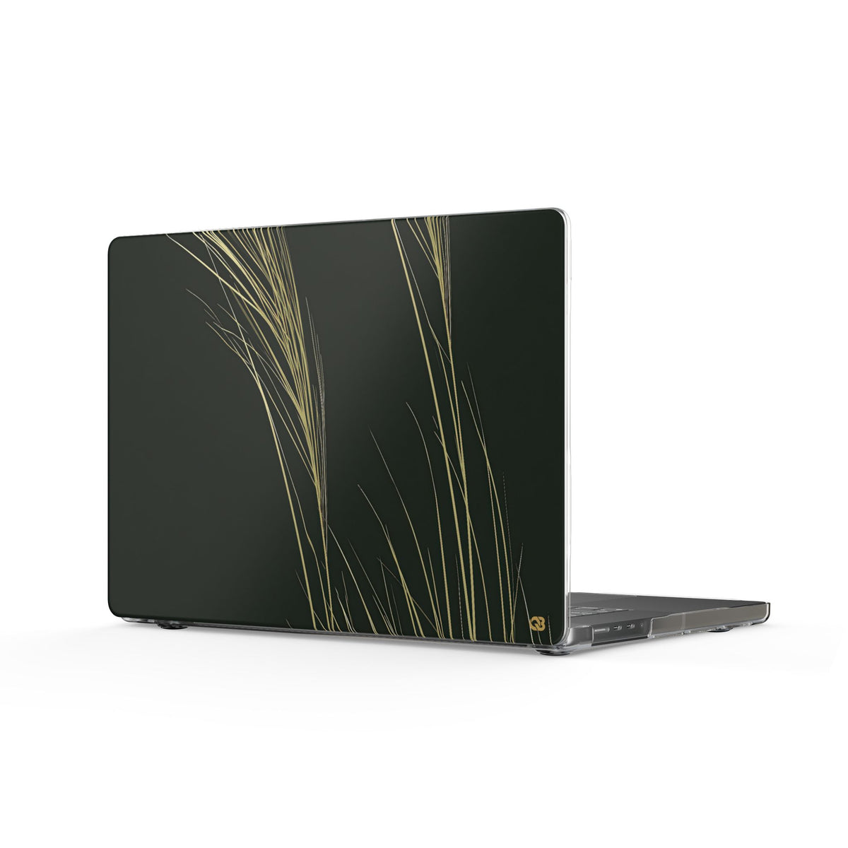 Golden Whispering Reeds · Clear Hard Case for MacBook · Green