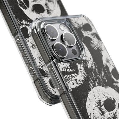 Punk Skull Riot · Clear Impact Magnetic Phone Case for iPhone · Black