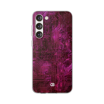 Magenta Circuit Trace · Lite Phone Case for Samsung · Pink