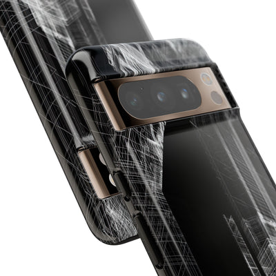 Black Tough Phone Case for Google Pixel - Ghost Urban Wireframe