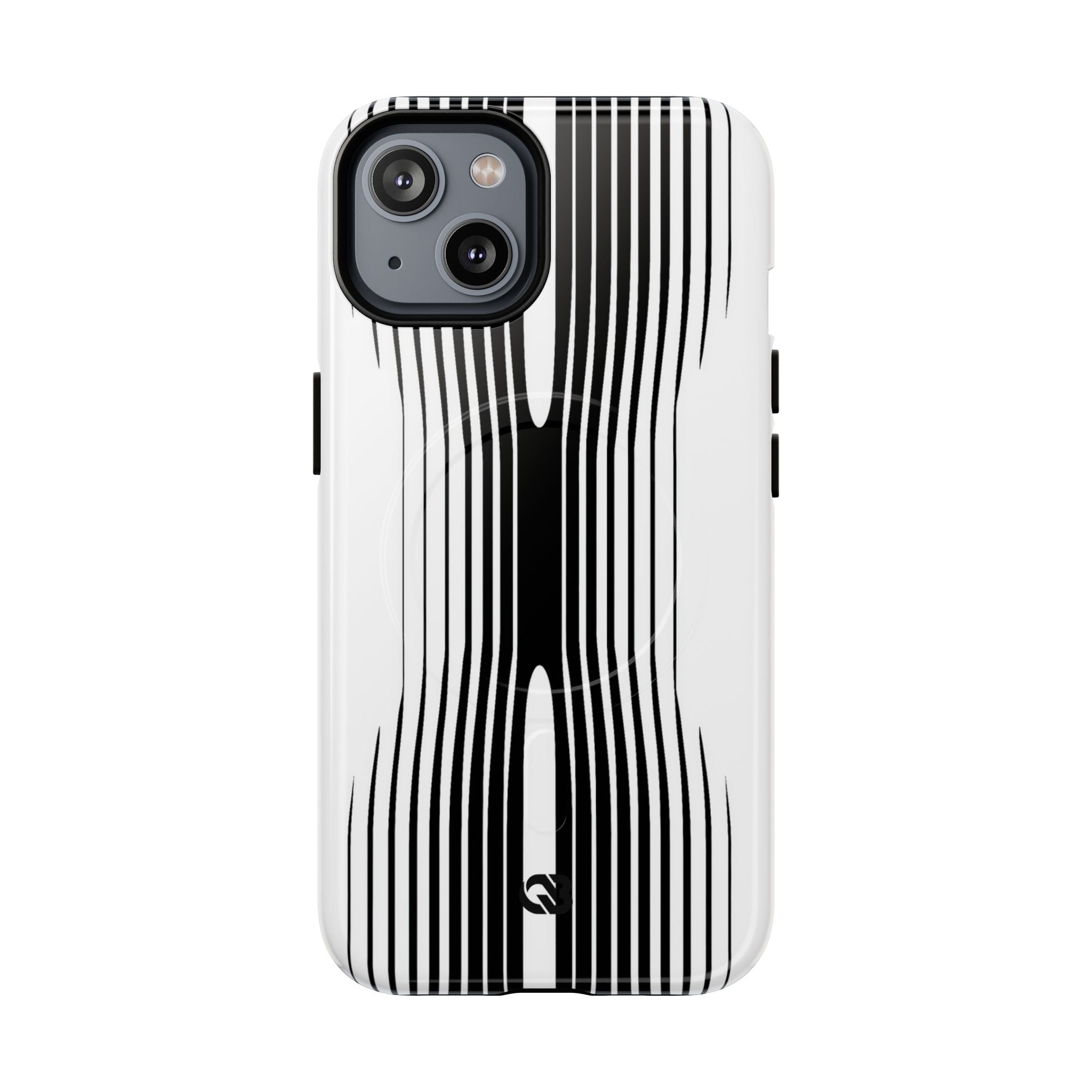 White Tough 2.0 Magsafe Phone Case for iPhone - Kinetic Mono Distortion
