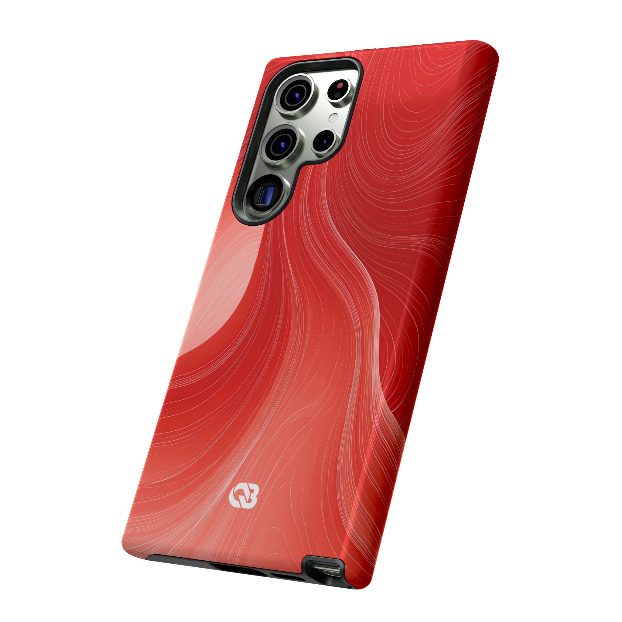 Red Tough Phone Case for Samsung - Crimson Silk Strands