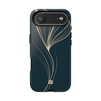 Teal Tough Phone Case for iPhone - Sandstone Silk Flora