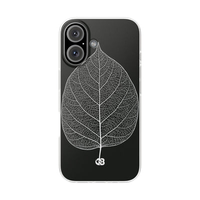 Black Lite Phone Case for iPhone - Bleached Leaf Lattice